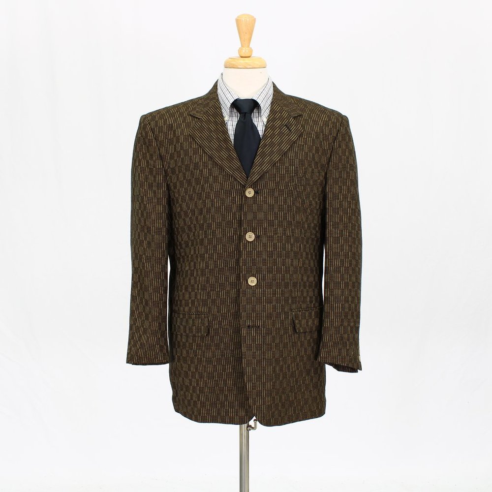 SoHo 40R Brown Check 4-Button Sport Coat Blazer Jacket P448
